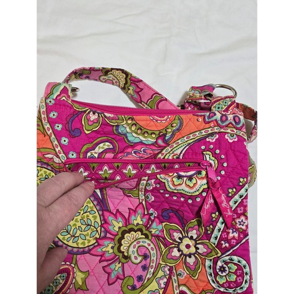 Vera Bradley Paisley Crossbody Bag Pink Orange Green Blue Multi Color /0102 - Picture 6 of 6